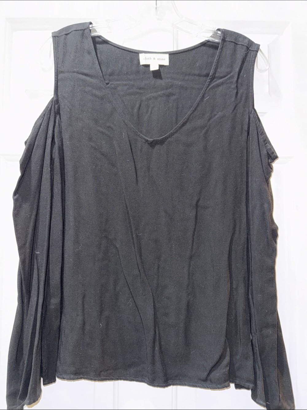 cloth & stone Black V-Neck Drop Sleeves